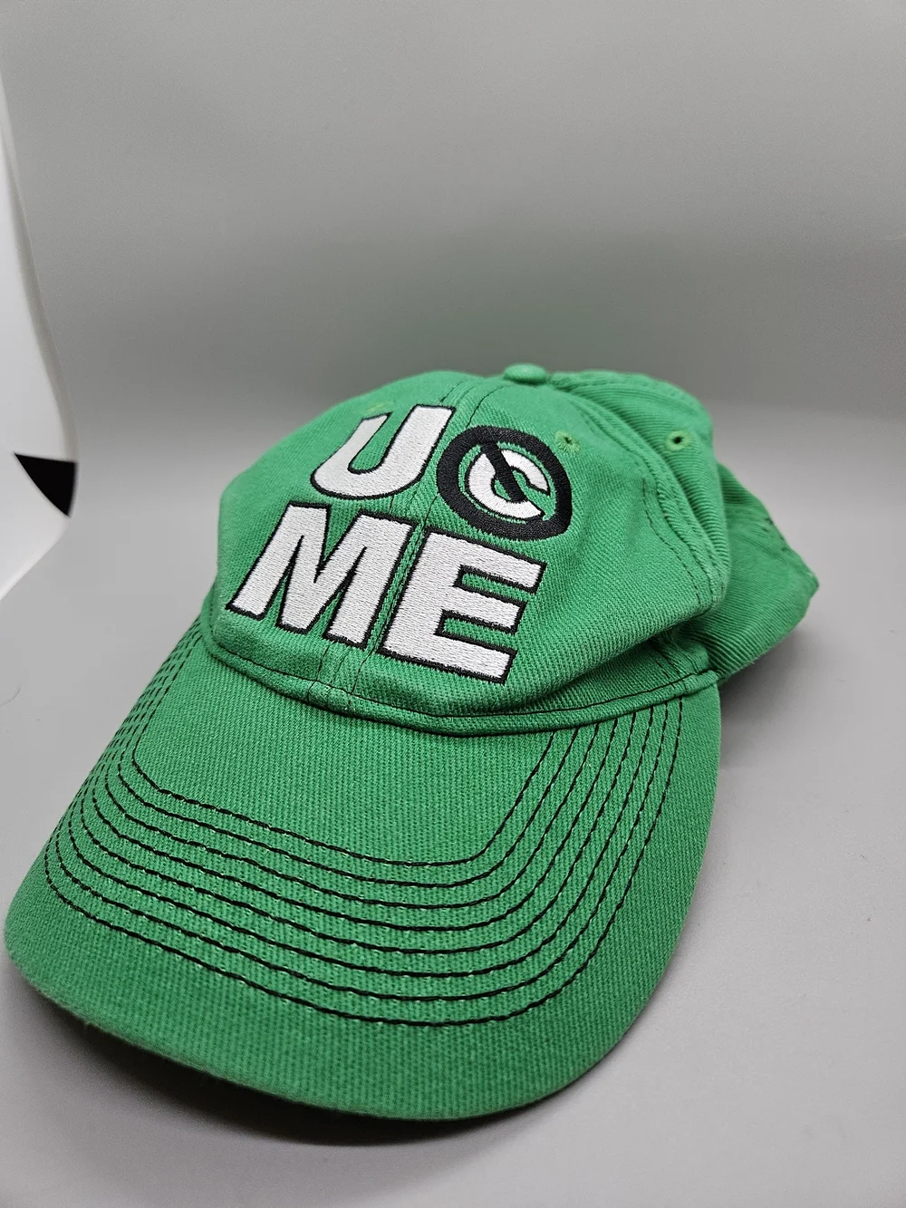WWE Authentic John Cena U Can't See Me Hat Cap Green Adjustable Never Give Up